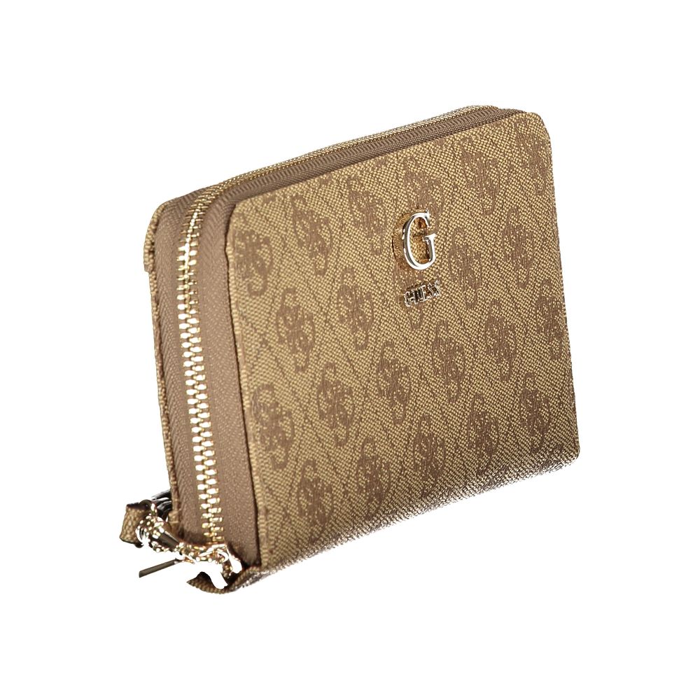 Guess Jeans Coleen Polyurethane Cardholder Wallet - Beige