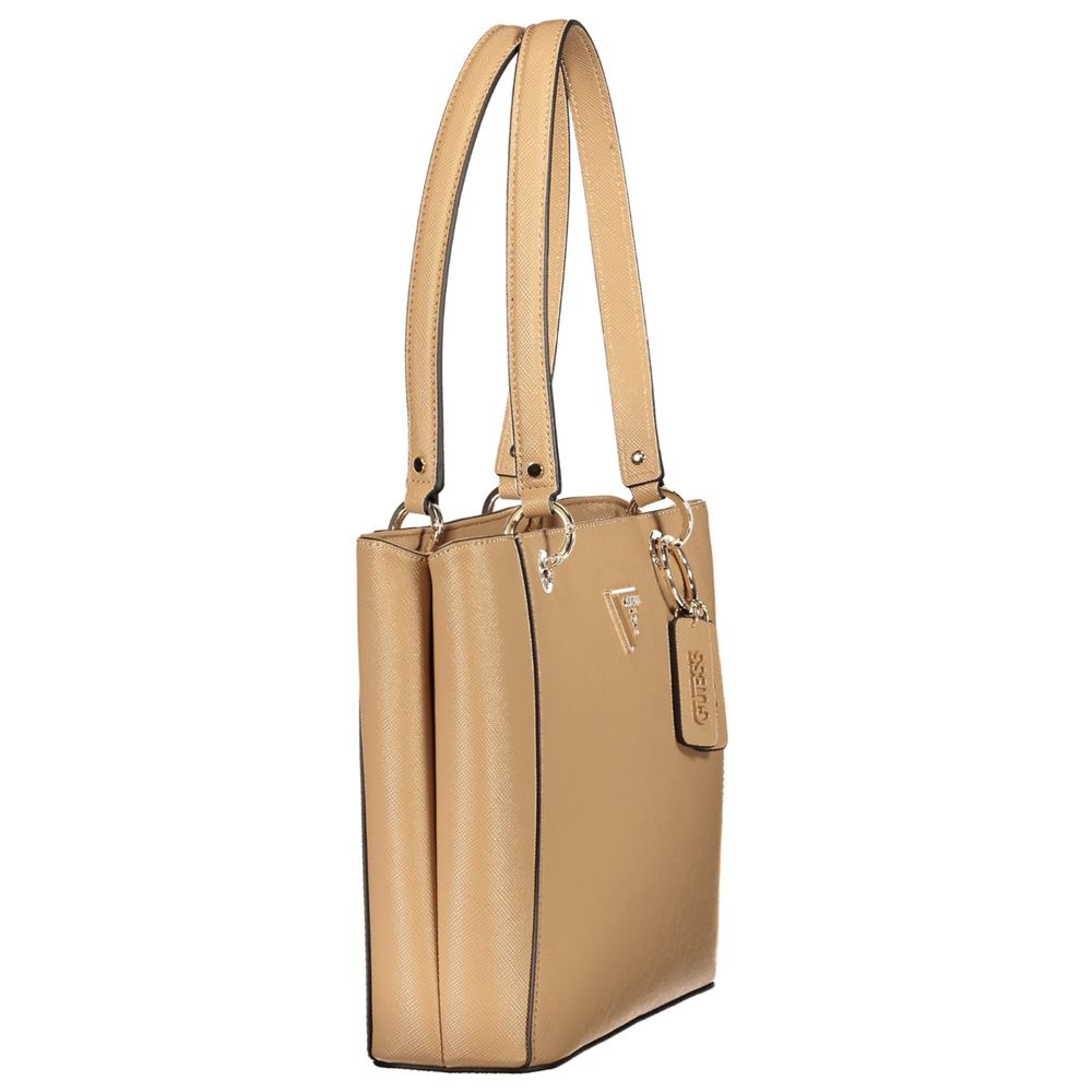 Guess Jeans Noelle Polyurethane Handbag - Beige