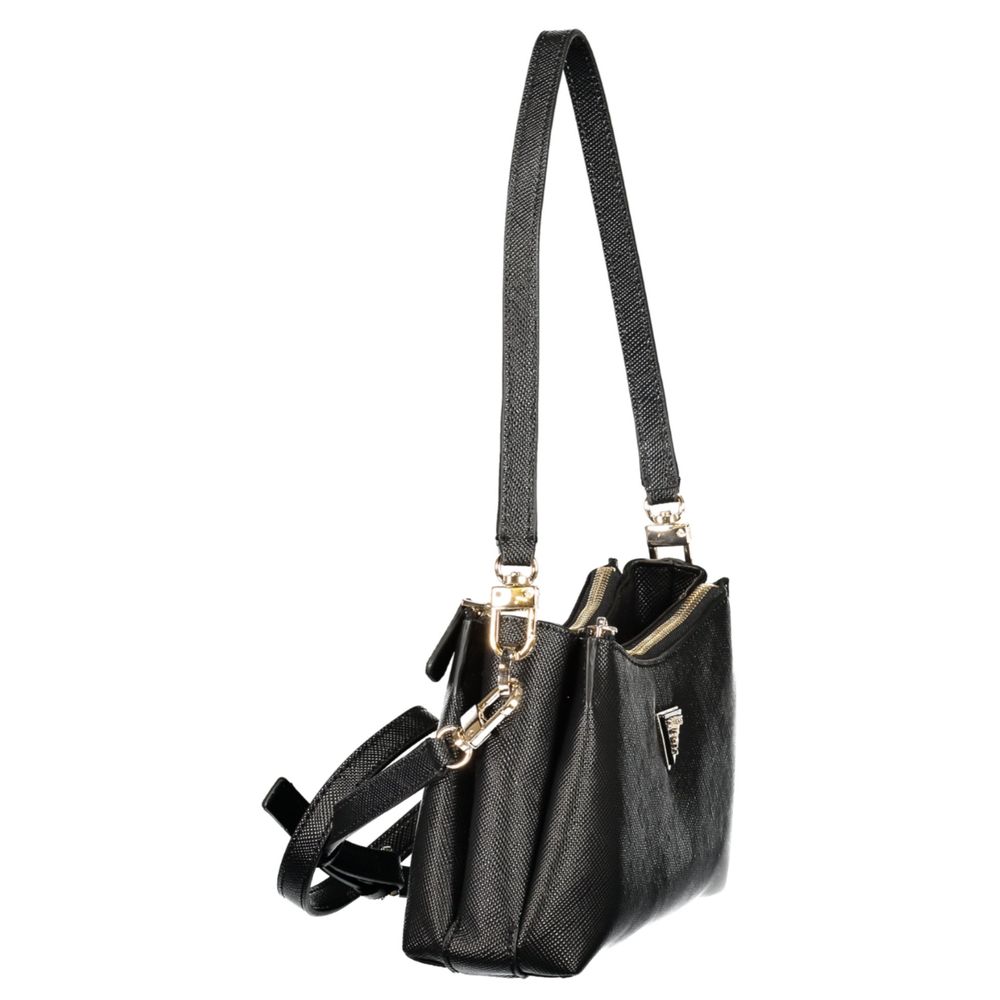 Mini Crossbody Handbag by Guess Jeans for women in polyethylene black features a refined silhouette, showcasing a secure snap & zipper, organized built-in-compartments, external-pockets, internal-pockets & cardholder, and versatile crossbody-strap, shoulder-strap, adjustable-strap & handle for a refined finish.
