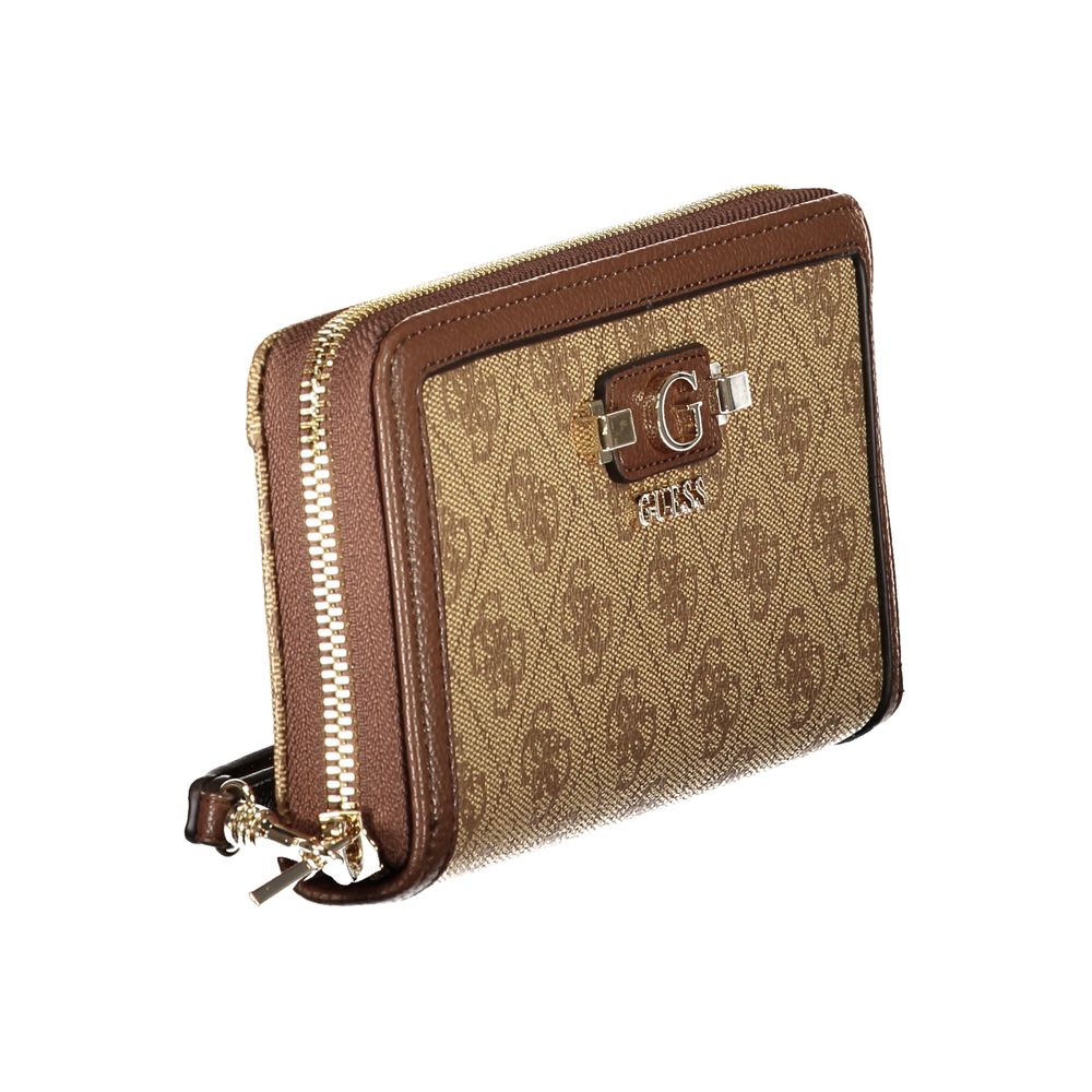 Guess Jeans Lindsey Polyethylene Leather Cardholder Wallet - Beige