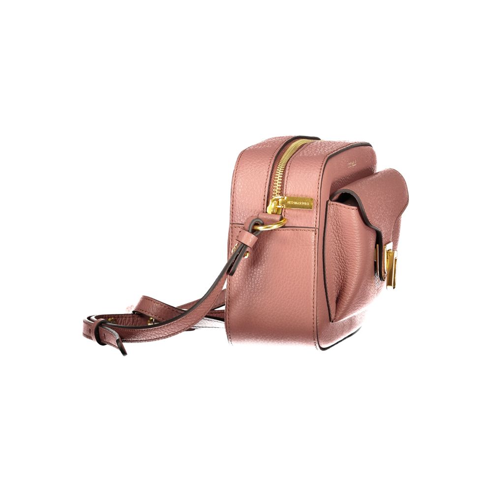 Handbag by Coccinelle for women in leather pink & signature features an refined silhouette, showcasing a secure zipper, ample external-pockets & internal-pockets, and versatile shoulder-strap & adjustable-strap for a sophisticated refined aesthetic.