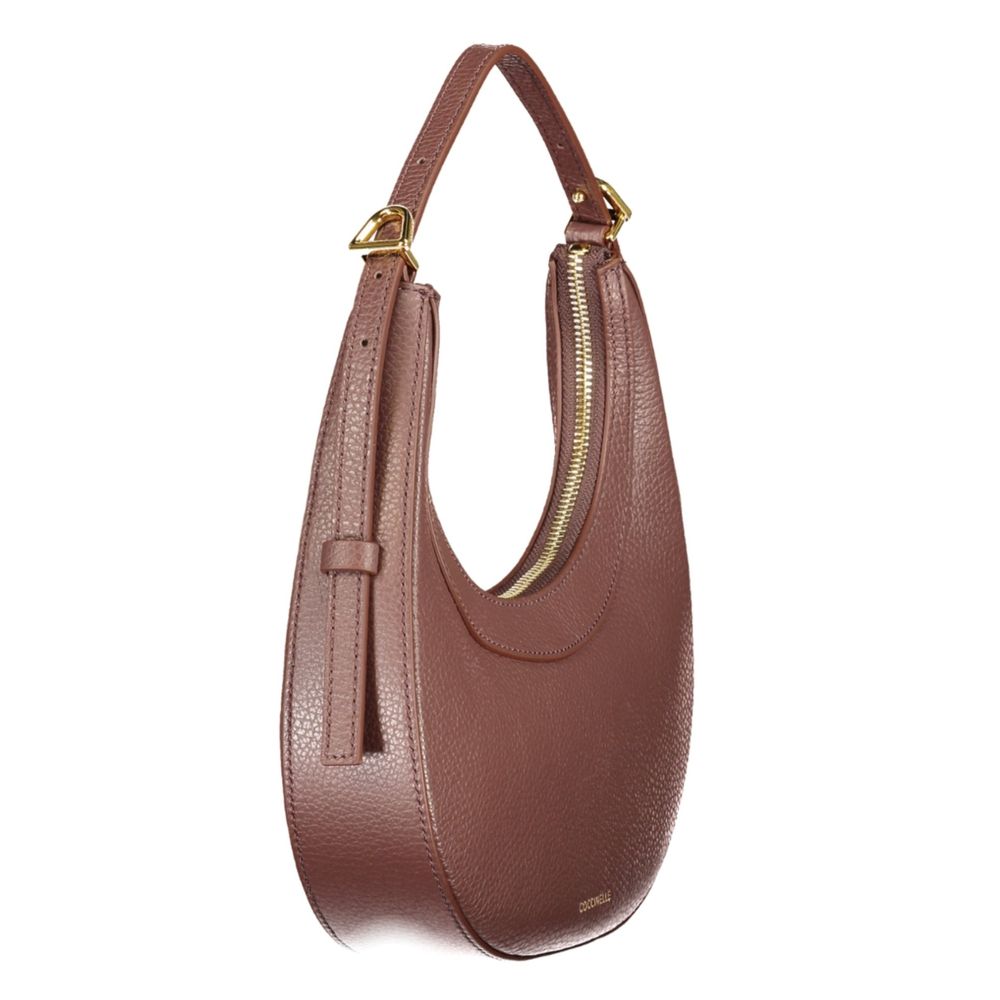 Coccinelle Grained Leather Mini Crossbody Handbag - Brown Signature