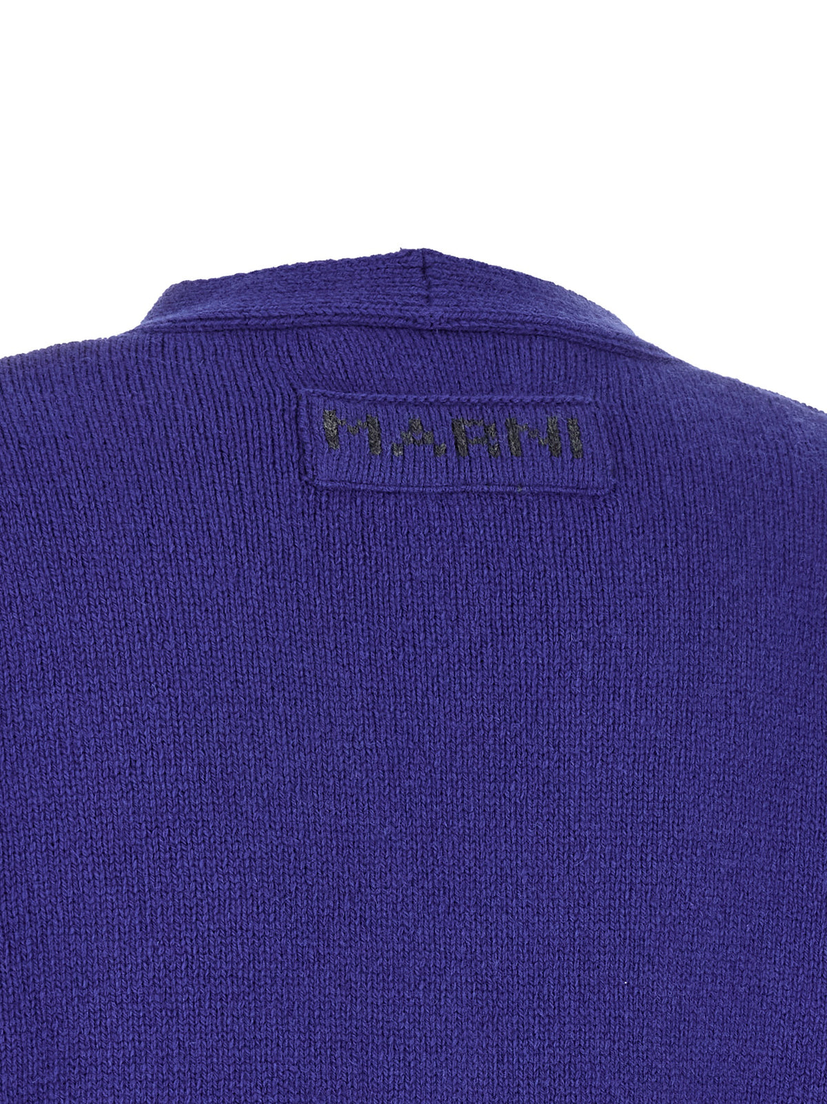 Marni Marni Women's V Neck Cashmere Virgin Wool Cardigan - Blue Floral