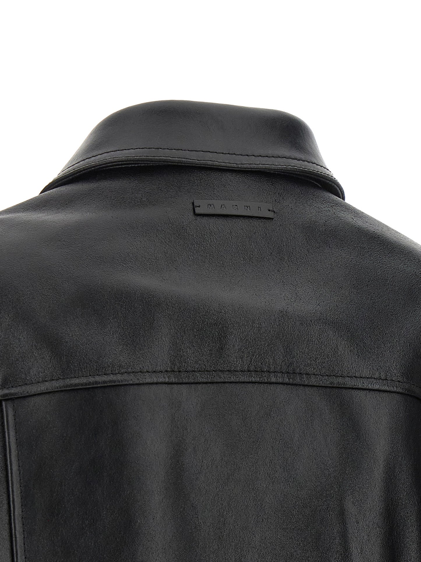 Marni Black Calfskin Leather Jacket