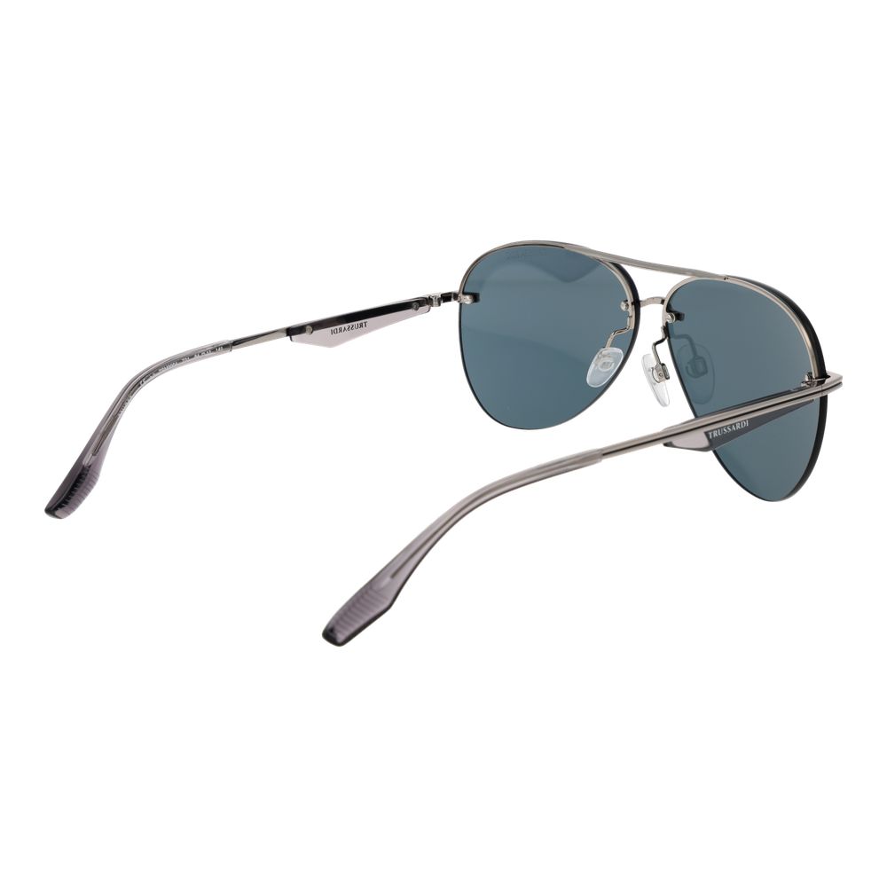 Trussardi Aviator Rimless Non-Polarized Dark-Tint Metal Sunglasses - Grey