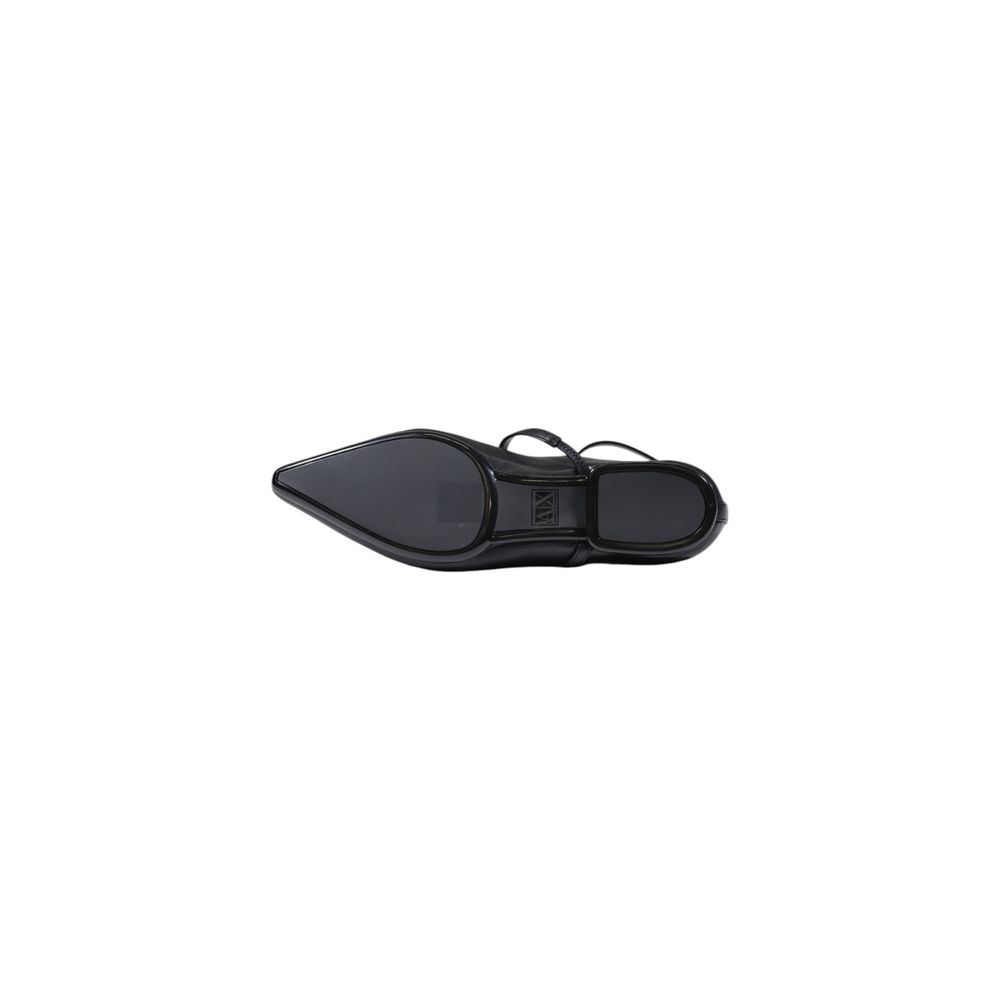 Platform Ankle Strap Pumps Heels by Armani Exchange for women in polyester black features a effortless chic silhouette, showcasing the Women's Polyester Platform Ankle Strap Pumps Heels design with a effortless chic platform and for a effortless chic finish.