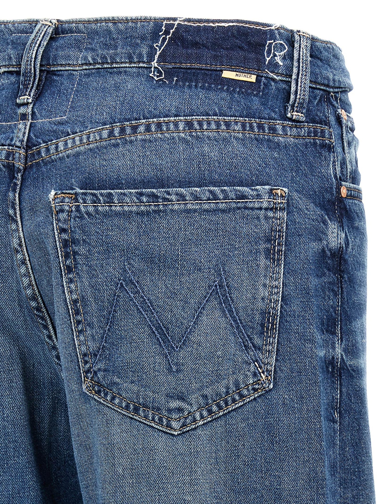 Jeans by Mother Denim for women in denim cotton blue features a refined silhouette with a refined straight-leg & wide, defined by a and a refined long for a refined finish.