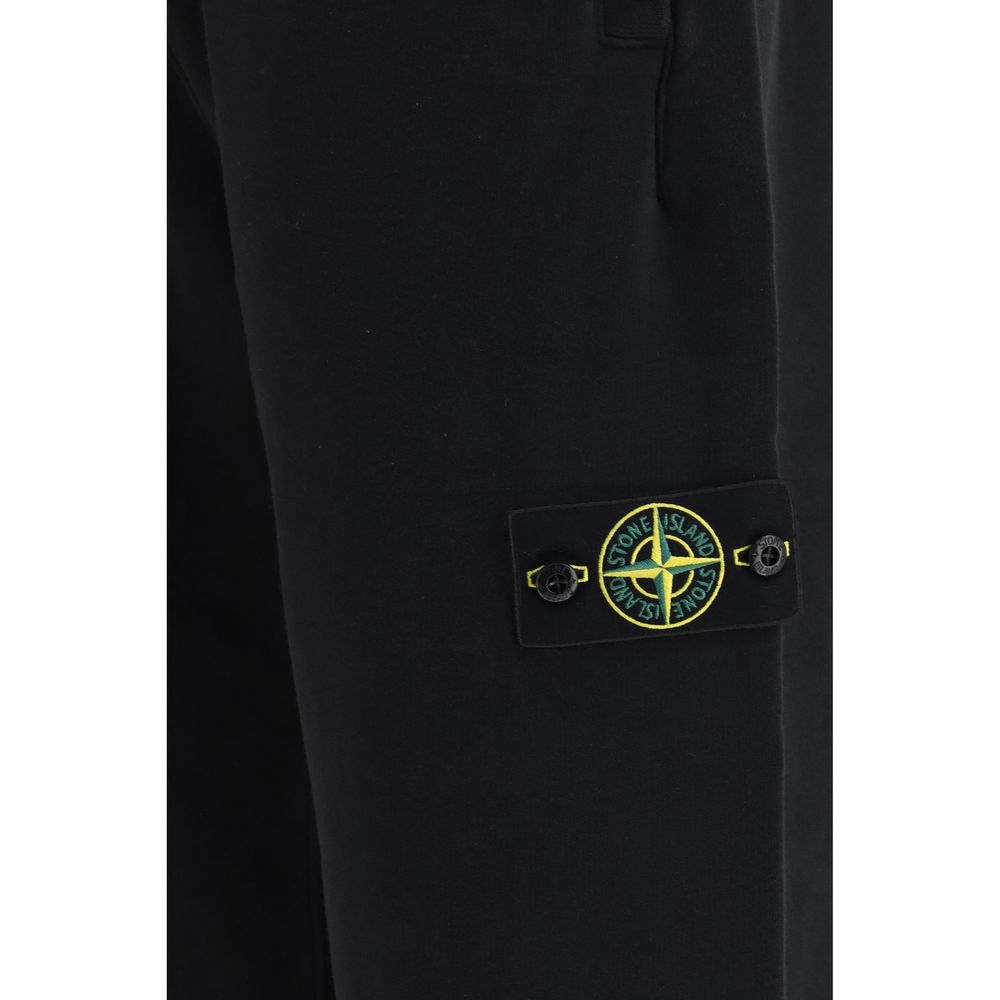Sweatshirt by Stone Island for men in cotton black & signature showcases a slouchy chic silhouette, artfully detailed with a slouchy chic and for a slouchy chic finish.
