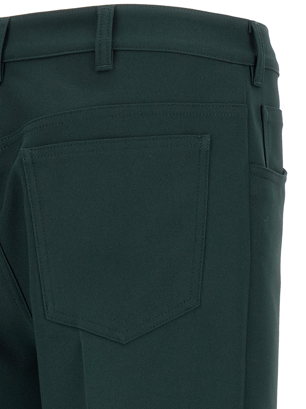 Marni Marni Men's Straight Leg Flared Polyester Twill Trousers - Bicolour Dark Green