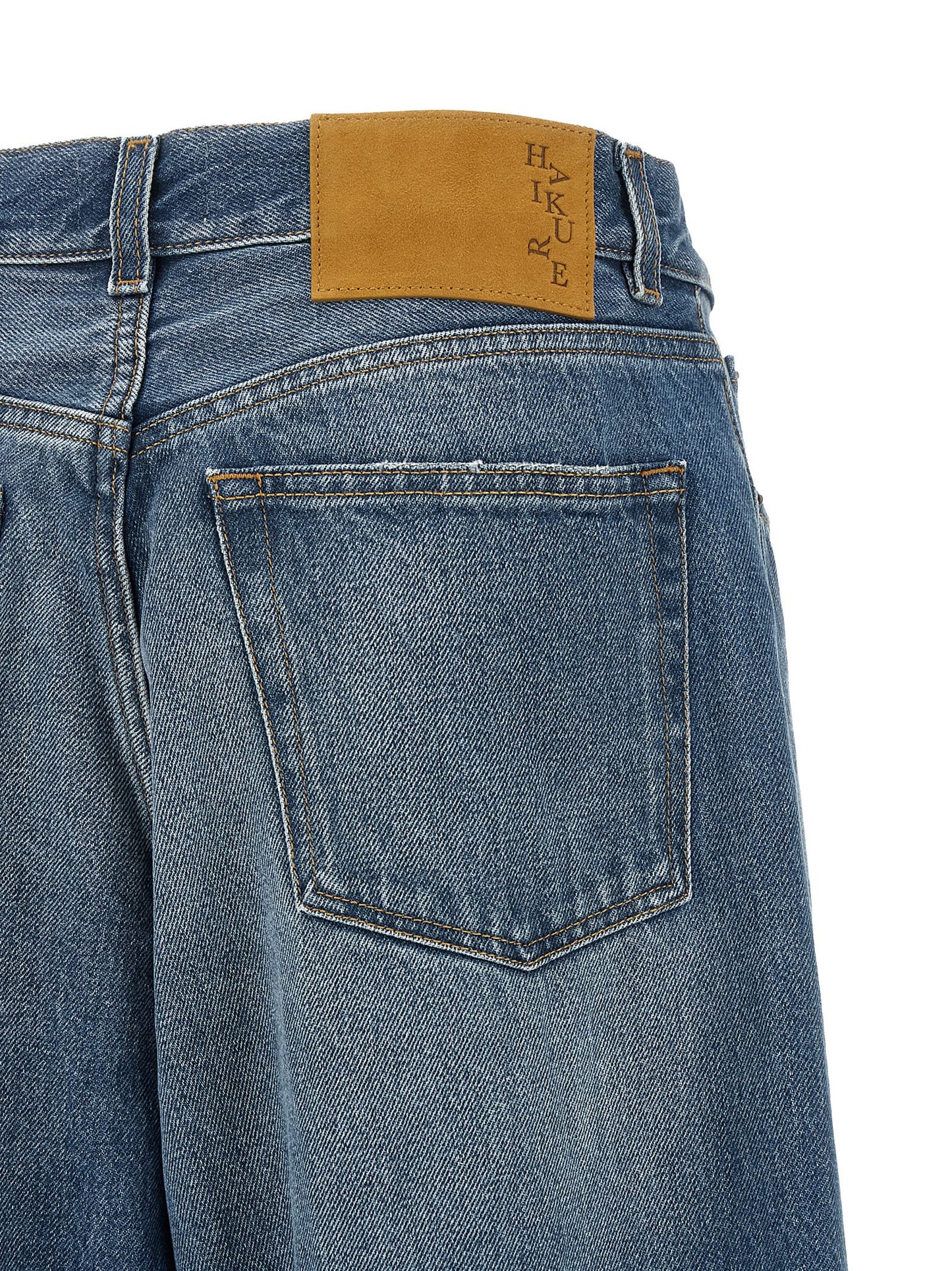 Haikure Women's Relaxed Fit Wide Cotton Denim Jeans - Blue