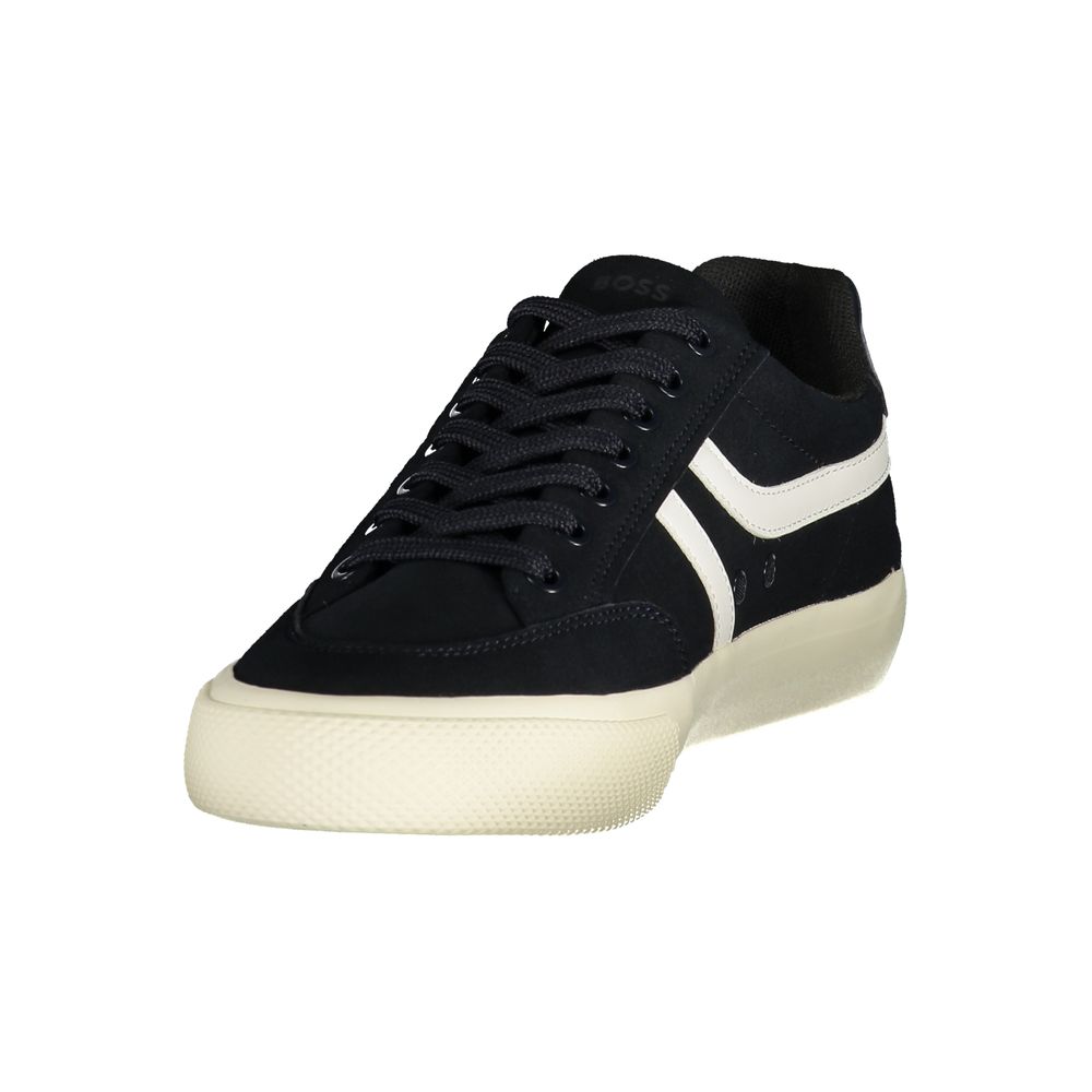 Athletic Sneakers by Hugo Boss for men in polyester & polyurethane blue, white & print features an timeless silhouette from the Men's Athletic Polyester & Polyurethane Sneakers collection, showcasing a timeless athletic style for a timeless look.