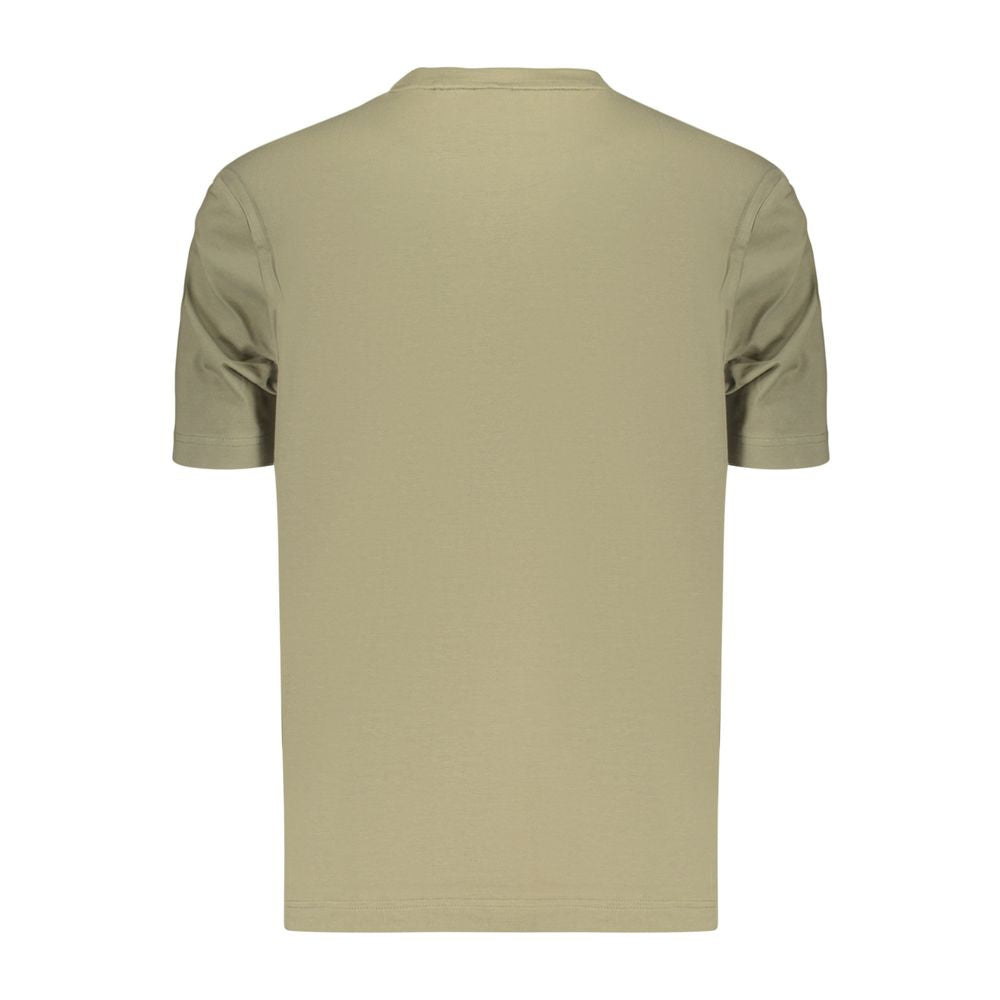 T-Shirt by Hugo Boss for men in stretch organic cotton green features a plush silhouette, showcasing a sophisticated crew neckline and for a truly plush finish.