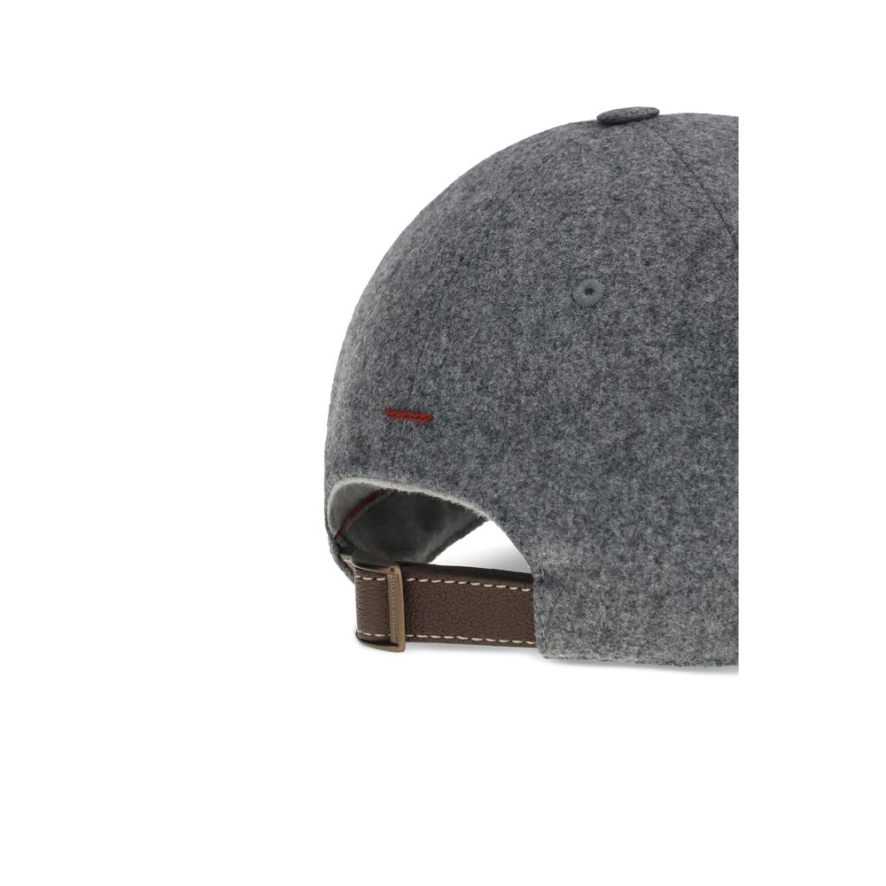 Brunello Cucinelli Wool Baseball Cap - Gray