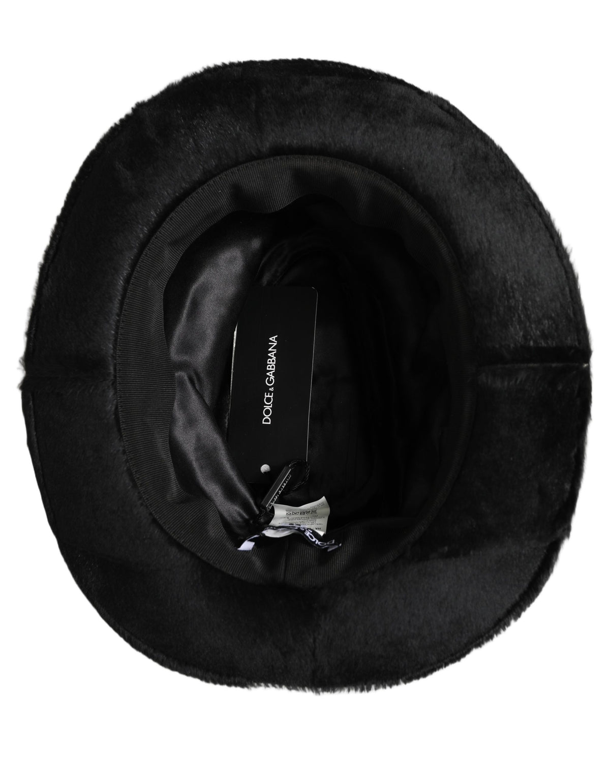 Dolce & Gabbana Fedora Leather Rabbit Fur & Silk - Black