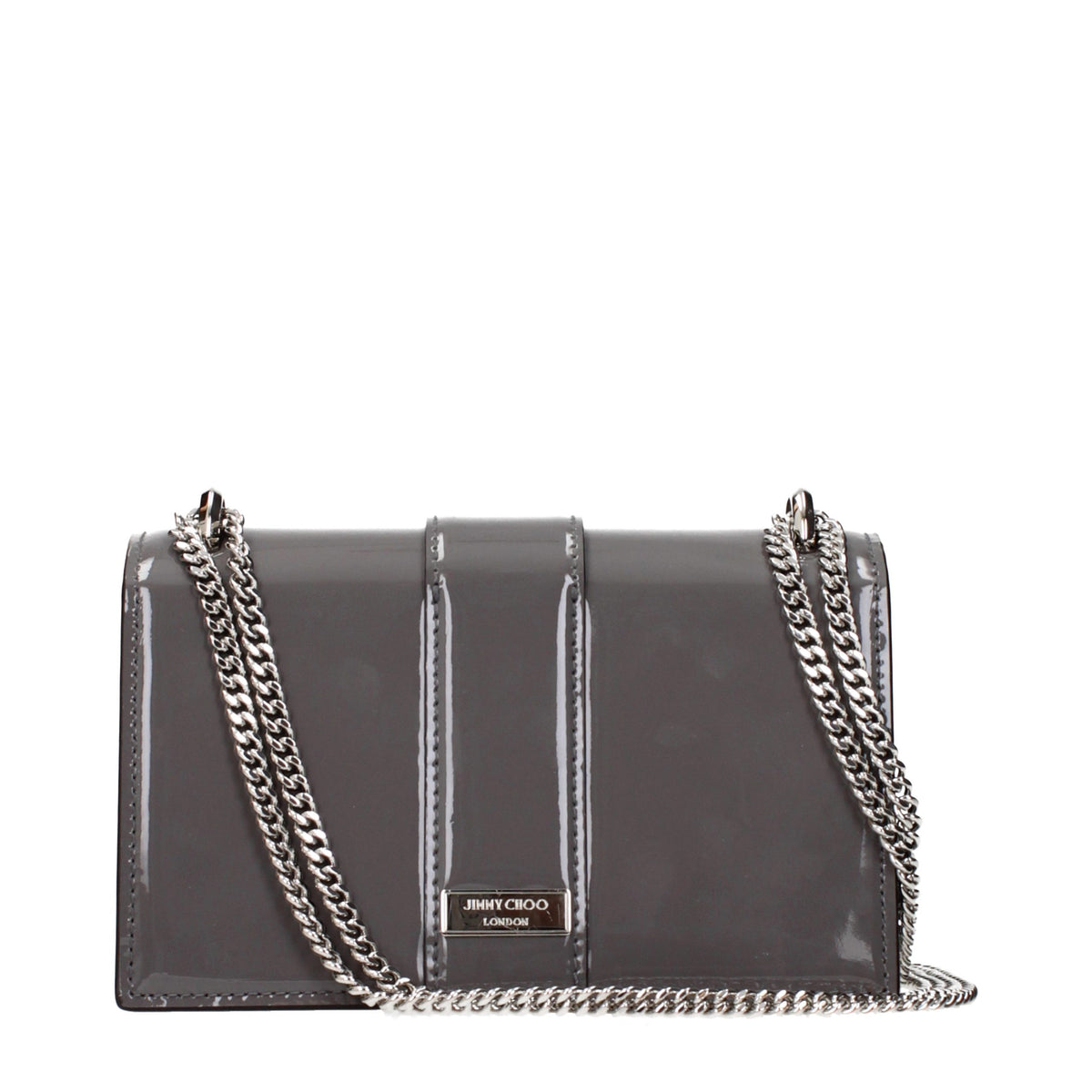 Jimmy Choo Ostrich Leather Shoulder Bag - Gray