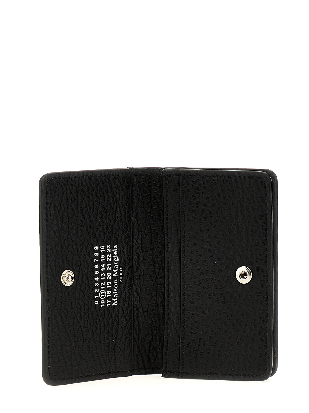 Cardholder Card Case by Maison Margiela for unisex in embossed calfskin & leather black & signature showcases a couture-grade silhouette from the Four Stitches Embossed Calfskin & Leather Cardholder Card Case collection, highlighting functional card-organization for a couture-grade finish.