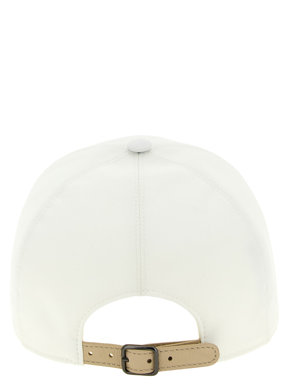 Brunello Cucinelli Polyester Polyurethane Leather Baseball Cap - White