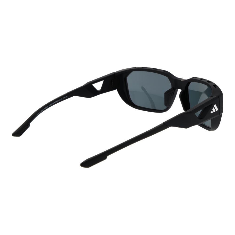 Adidas Rectangle Polarized Dark-Tint Plastic Sunglasses - Black