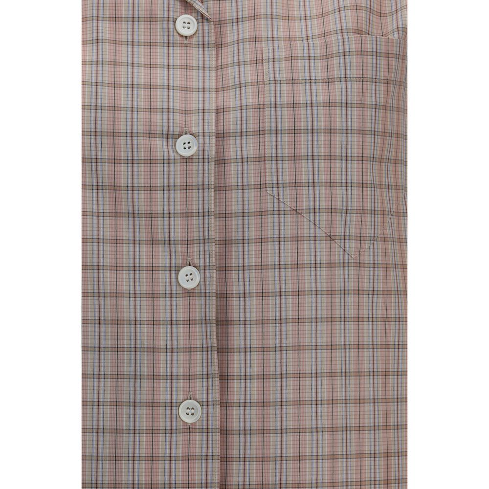 Prada Women's Relaxed Fit Regular Oversized Short-Sleeve Cotton Shirt - Multicolor Patterned