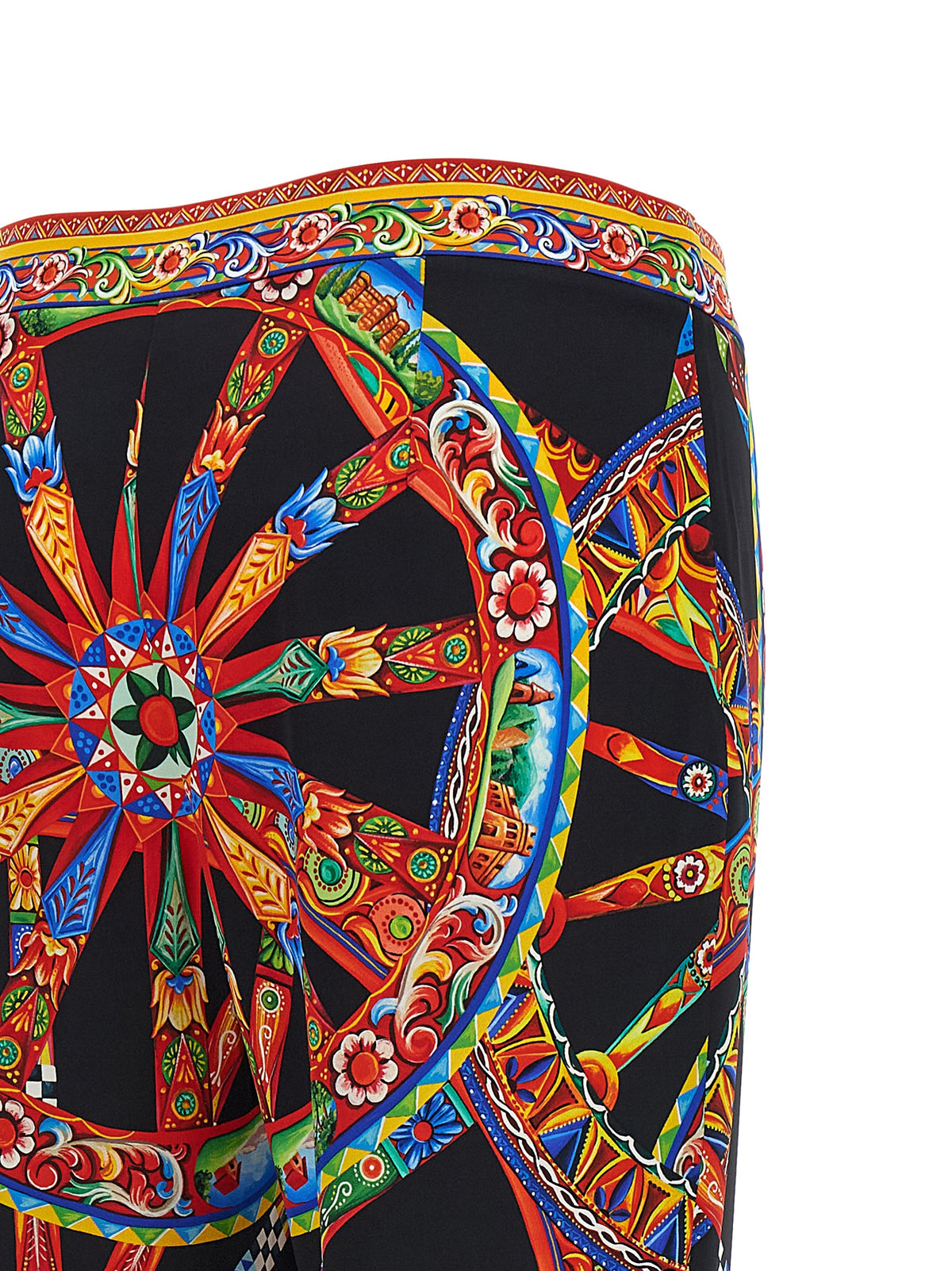 Dolce & Gabbana Women's Flared Silk Trousers - Multicolor Natural Patterned Floral Print