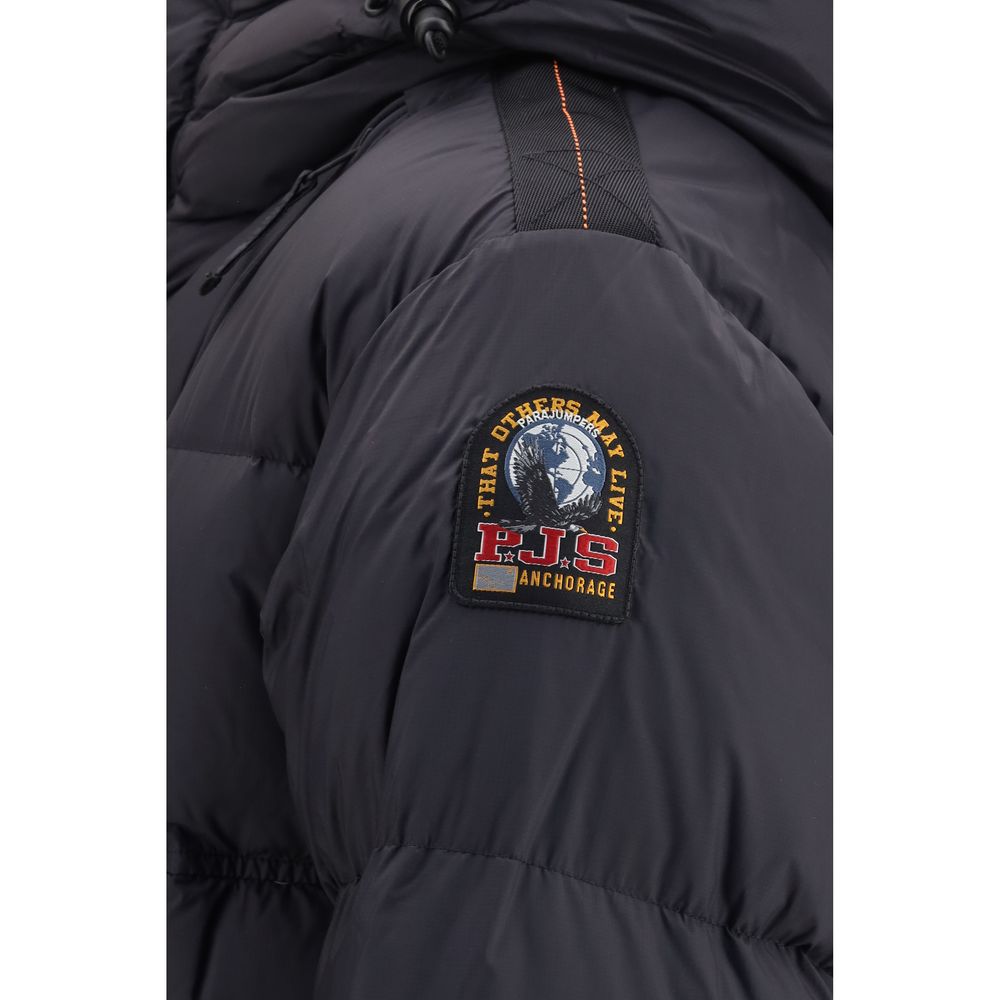 Parajumpers Cordura Men's Lightweight Goose Down Duck Padded Windproof Nylon & Hooded Overcoat - Black Yellow