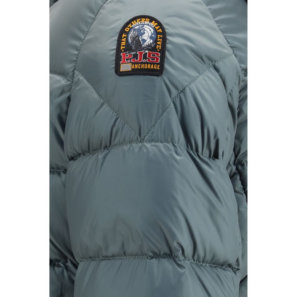 Parajumpers Men's Goose Down Duck Nylon Polyester Twill & Hooded Puffer Jacket - Bicolour Yellow
