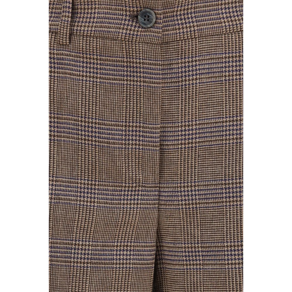 P.A.R.O.S.H. Women's Regular Fit Wide Mid Rise Wool Palazzo Pants - Brown