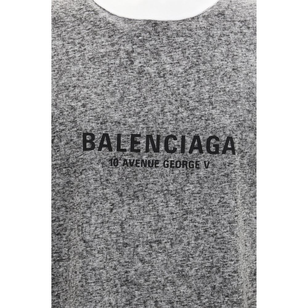 T-Shirt by Balenciaga for men in cotton gray showcases a chic silhouette, artfully detailed with a chic crew neckline and for a chic finish.