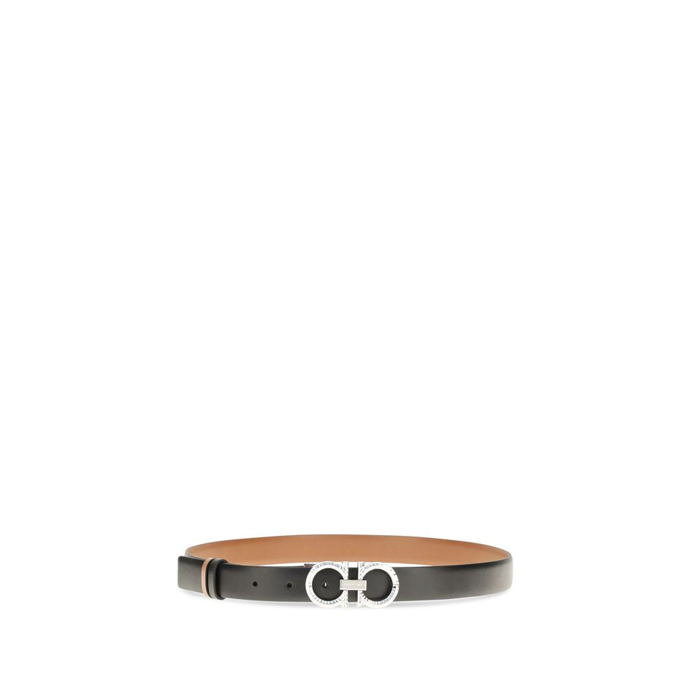 Ferragamo Gancini Bos Taurus Calf Leather Belt - Multicolor Palladium