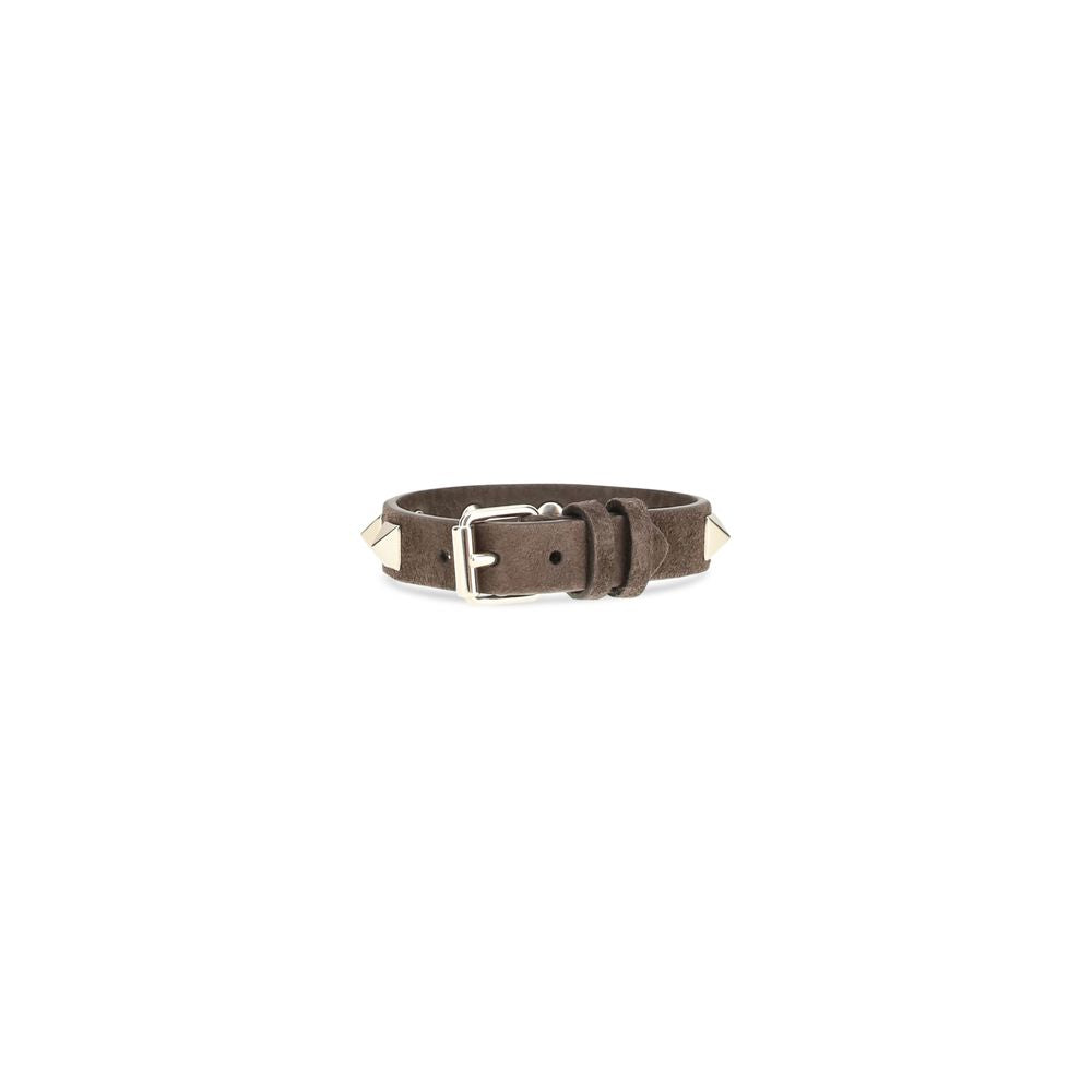 Valentino Garavani Rockstud Women's Bos Taurus Calf Leather Bracelet - Brown