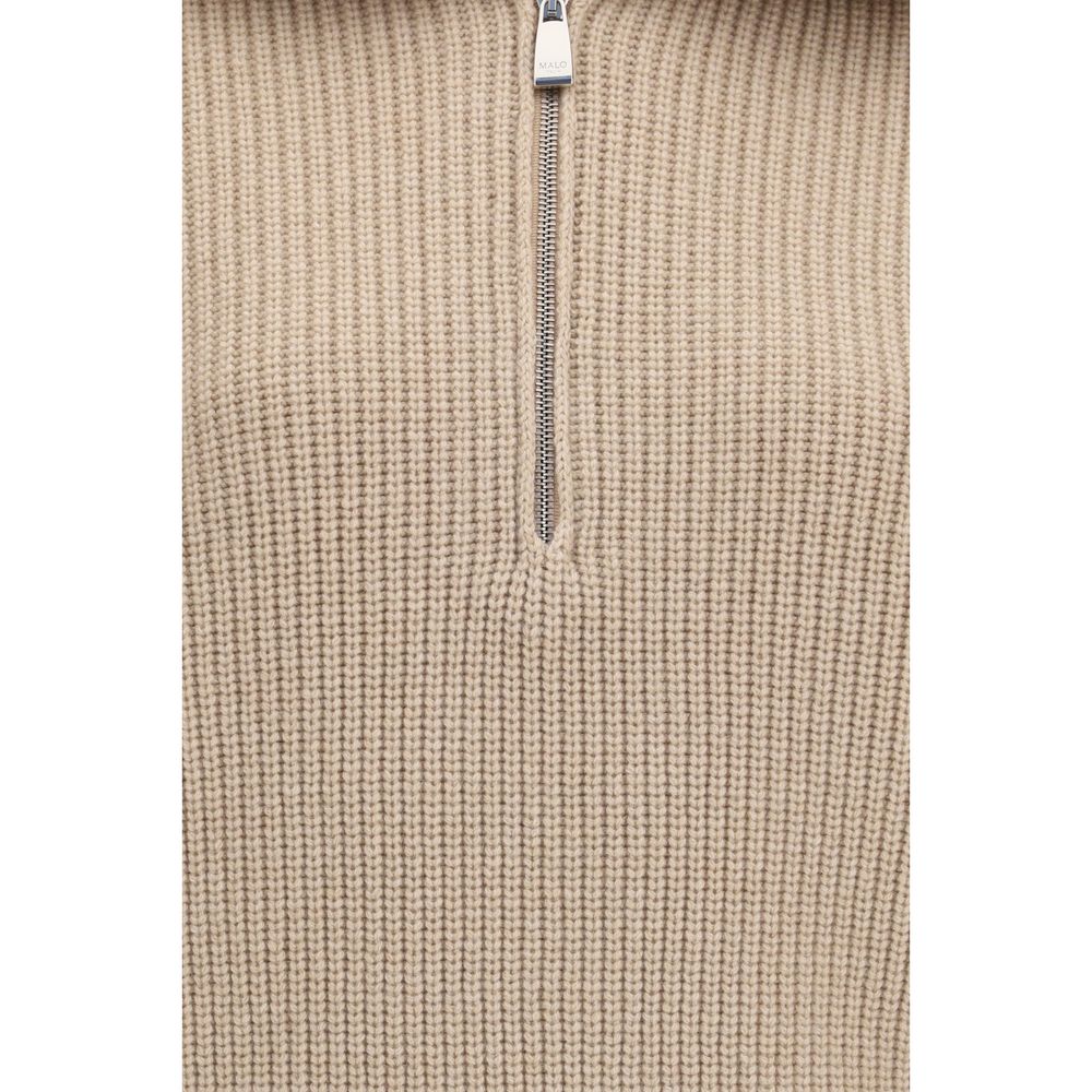 Malo Women's Regular Fit Oversized Cashmere Sweater - Beige