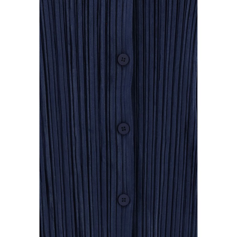 Gongdid Design Women's Relaxed Fit Regular Long-Sleeve Polyester Velvet Shirt - Blue Striped