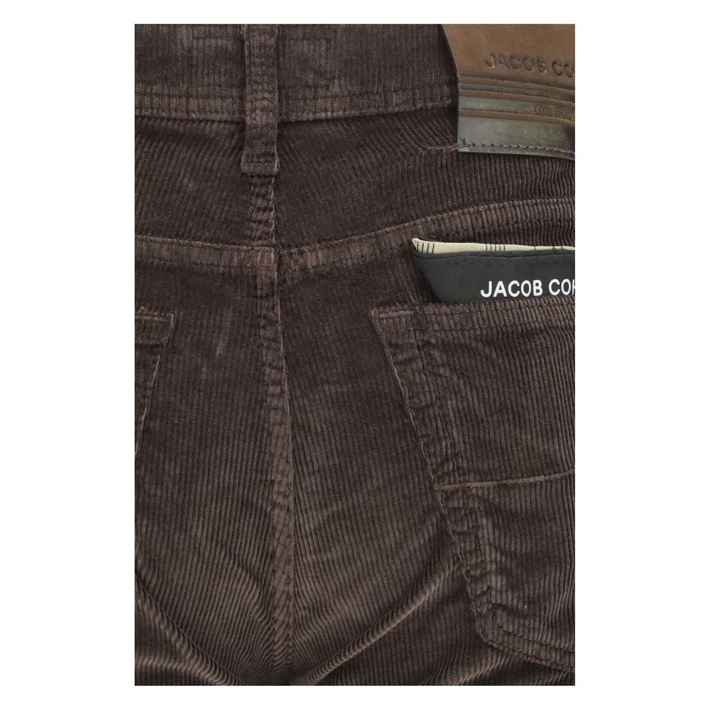 Jacob Cohen Men's Straight Leg Regular Fit Modal Cotton Corduroy Casual Pants - Brown