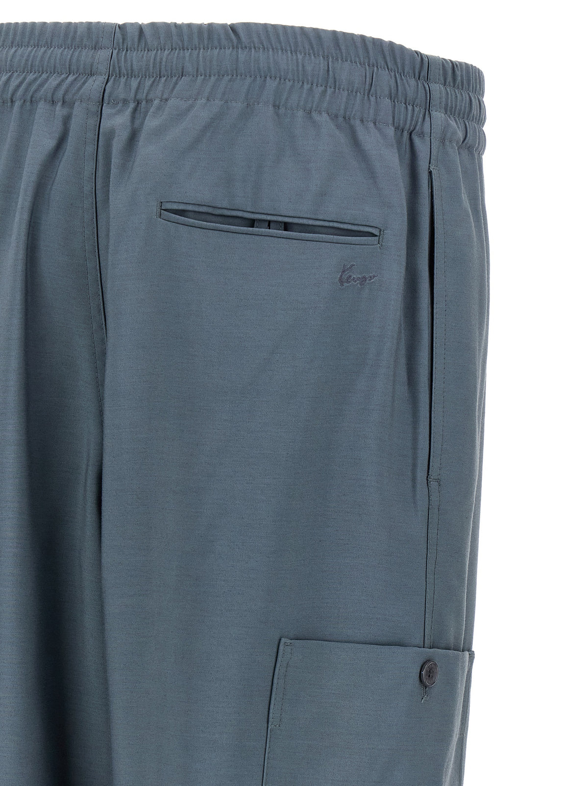 Kenzo Men's Wool Joggers - Gray Slate Gray Signature