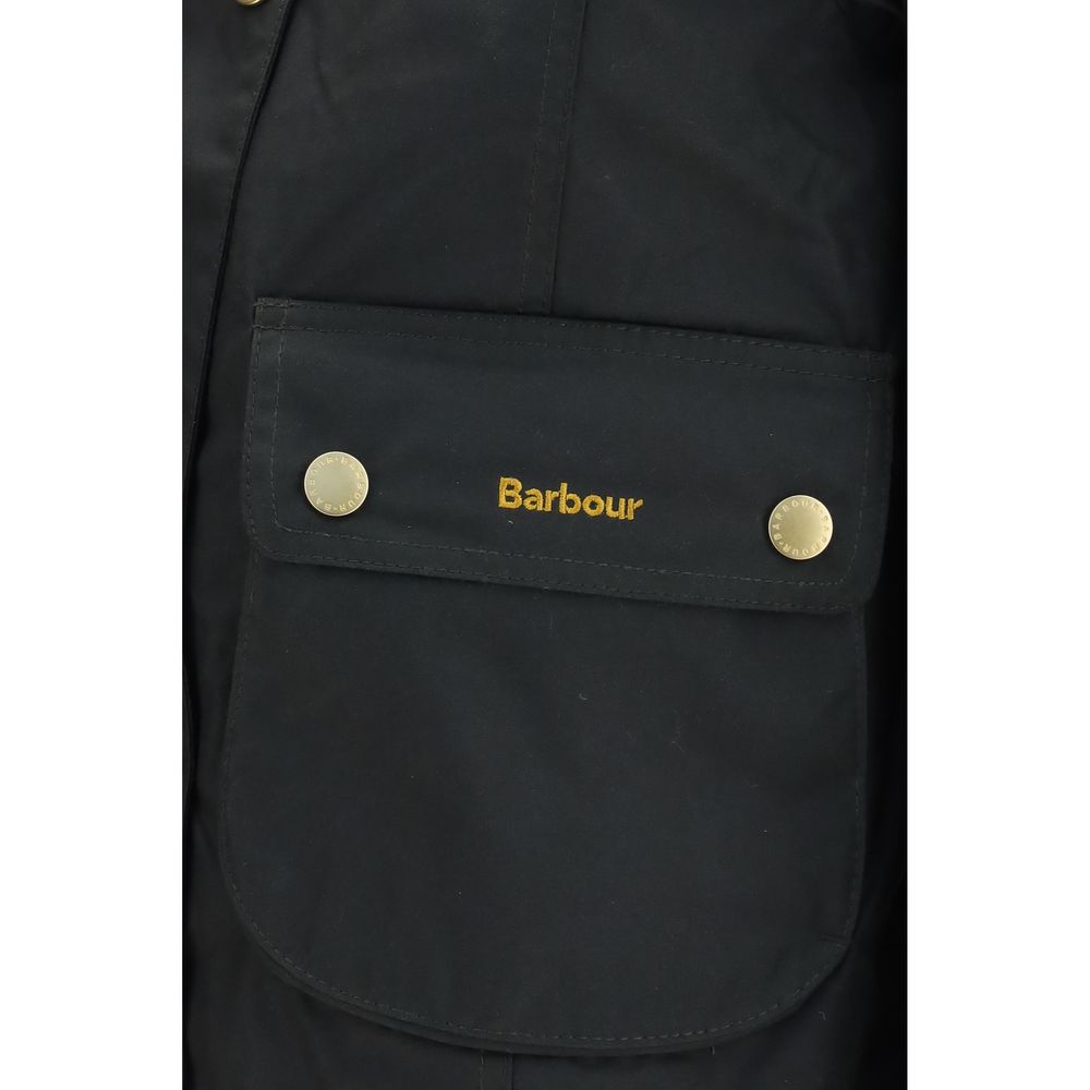 Barbour Women's Crop Top Cotton Windbreaker Jacket - Bicolour Gold Signature