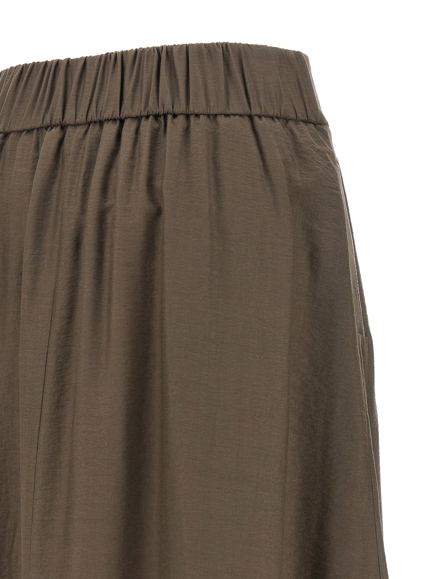 Peserico Brown Lycra Midi Skirt