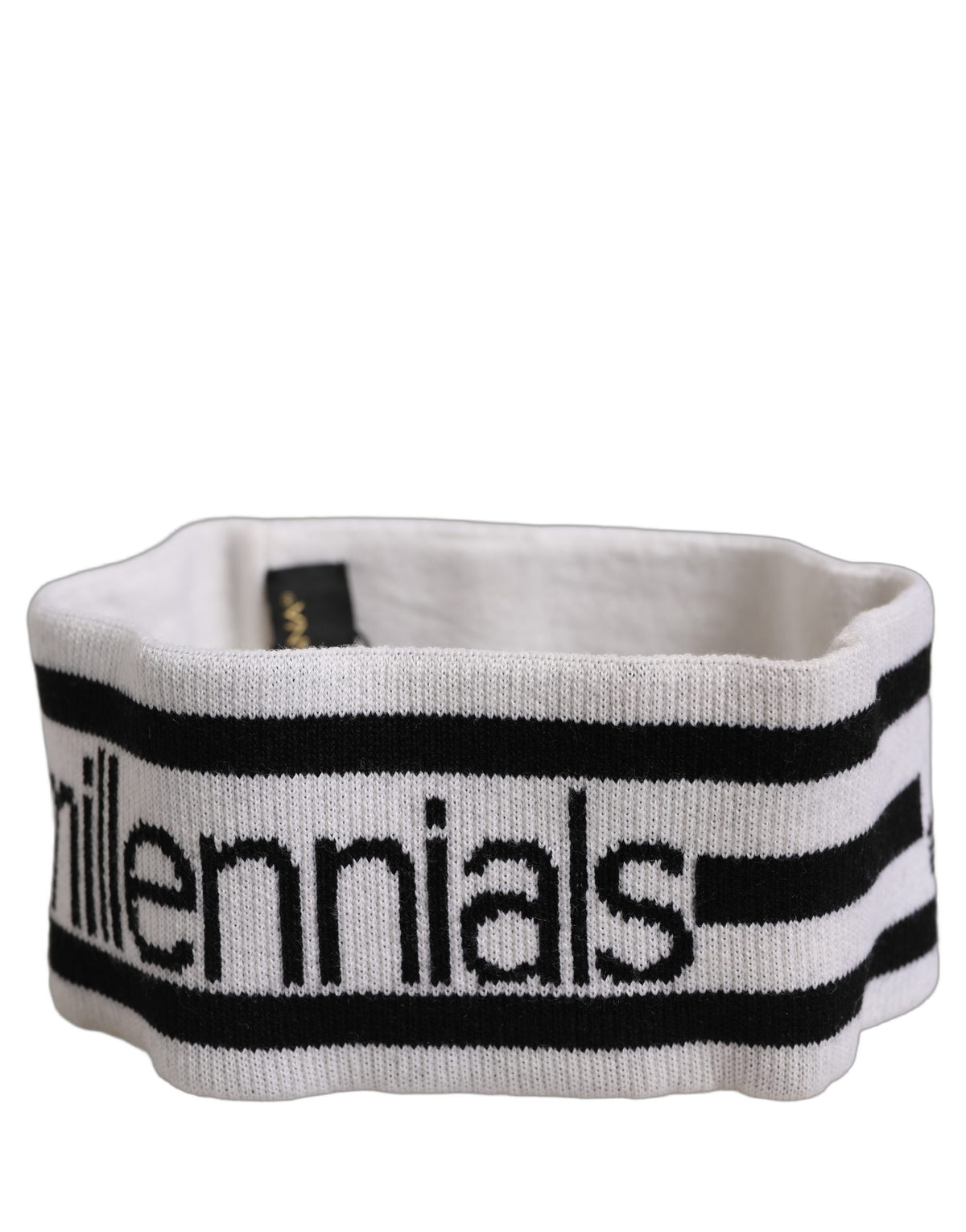 Dolce & Gabbana Dg Millennials Nylon & Virgin Wool Headband - White Black