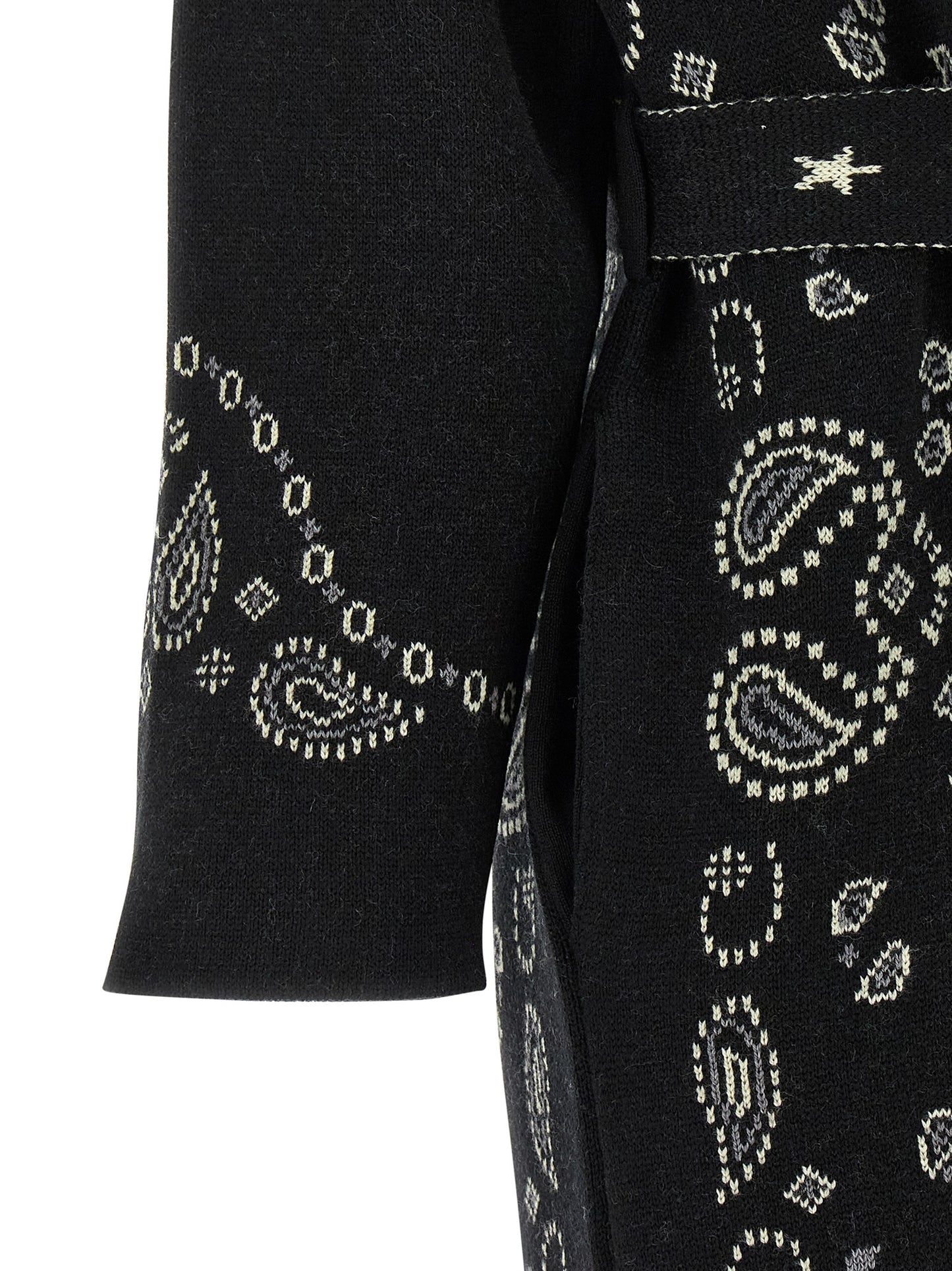 Alanui Women's Virgin Wool Trench Coat - Black Patterned Jacquard