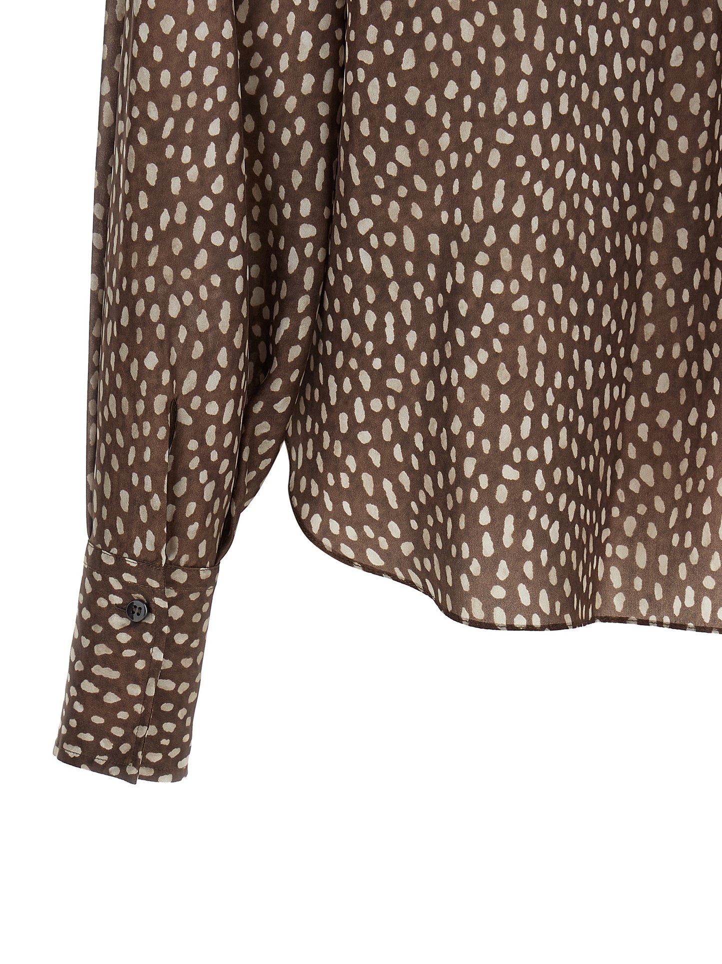 Blouse by Brunello Cucinelli for women in silk brown & patterned features an polished silhouette, showcasing a sophisticated and detail for a truly polished finish.