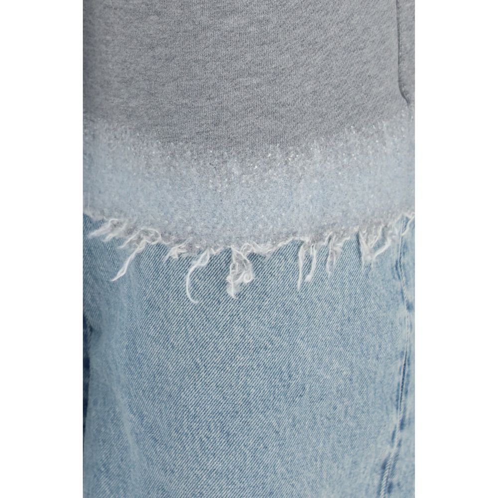 Haikure Women's Regular Fit Wide Denim Cotton Sweatpants - Multicolor
