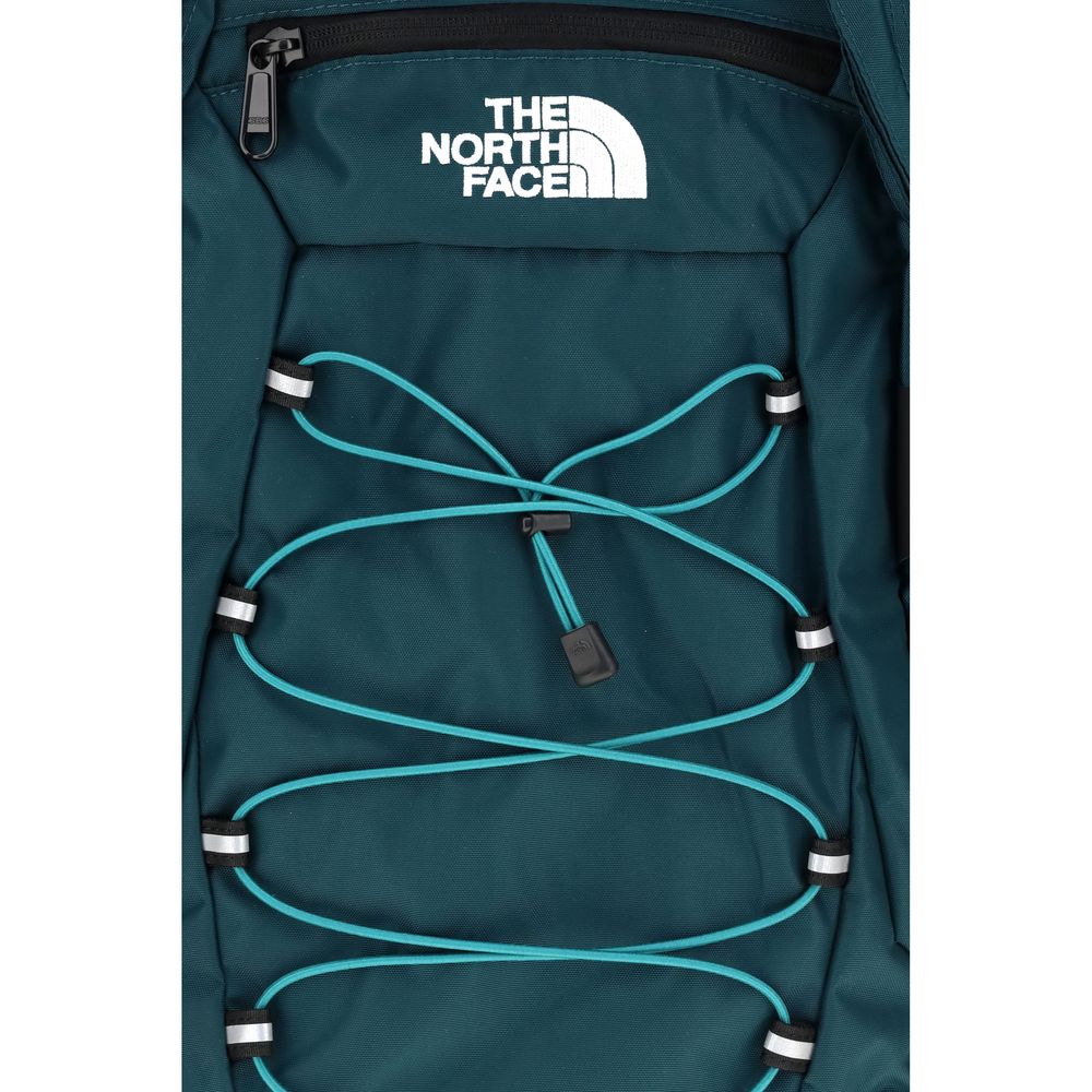 The North Face Borealis Classic Sicily Nylon & Calf Leather Medium Flap Backpack Shoulder Bag - Bicolour Green
