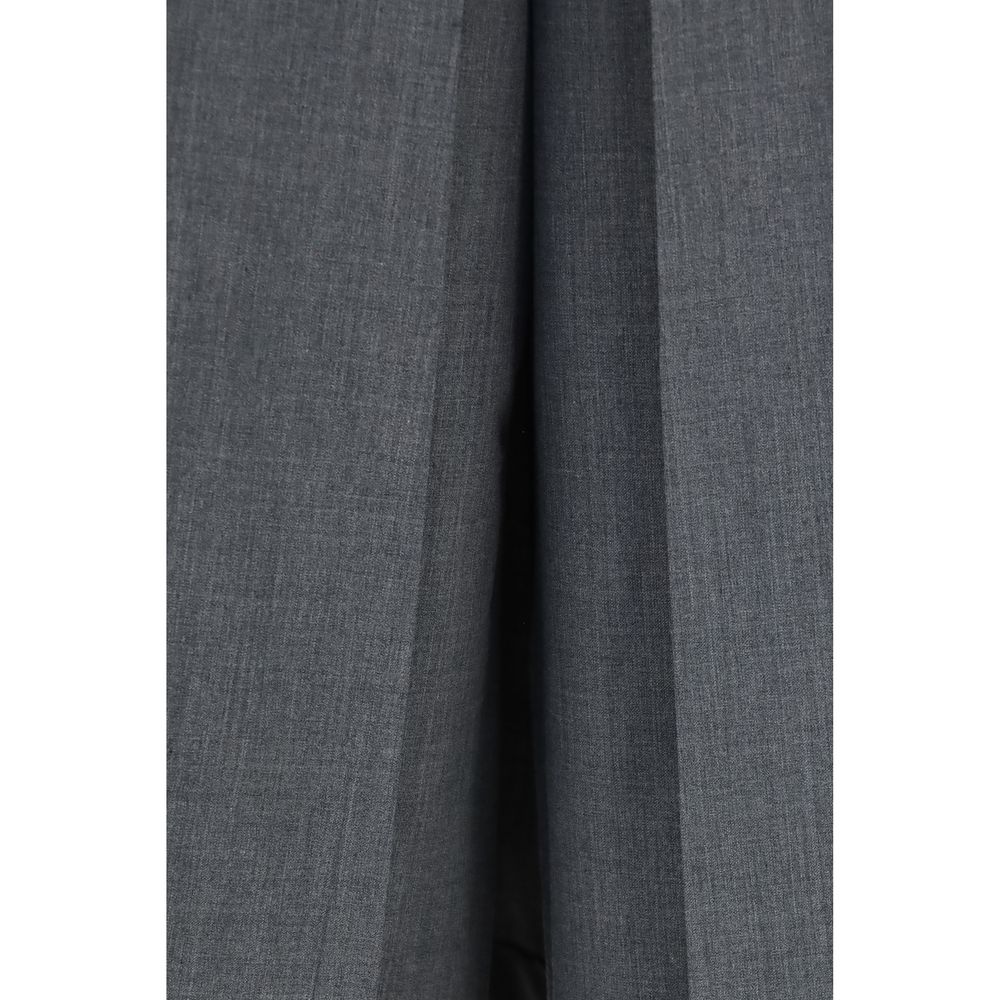 The Latest Women's Regular Fit Wide Polyester & Wool Trousers - Gray