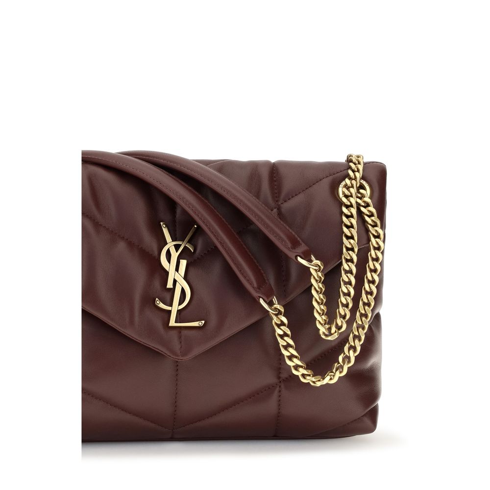 Saint Laurent Puffer Toy Sicily Calf & Lambskin Leather Mini Crossbody Flap Shoulder Bag - Bicolour Gold Green Signature