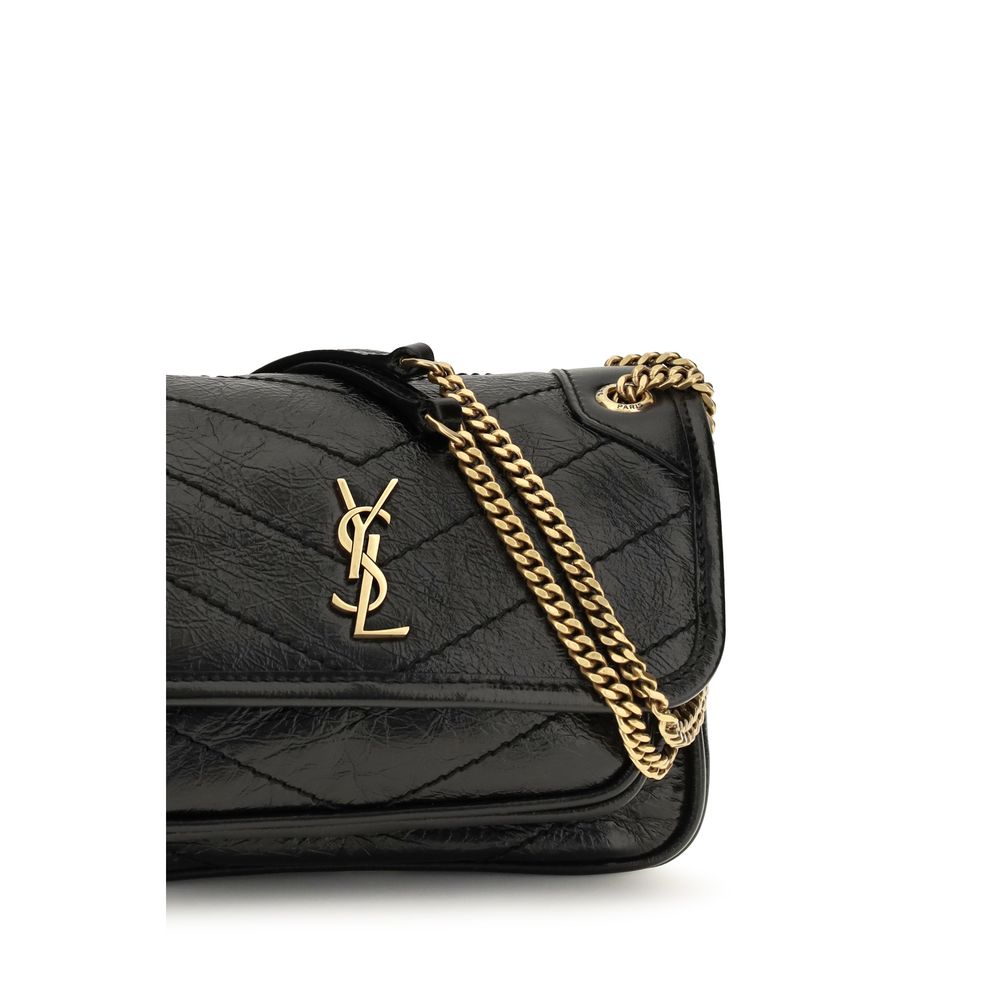 Saint Laurent Niki Bos Taurus Calf Leather Mini 2-in-1 Shoulder & Crossbody Bag - Black Bronze