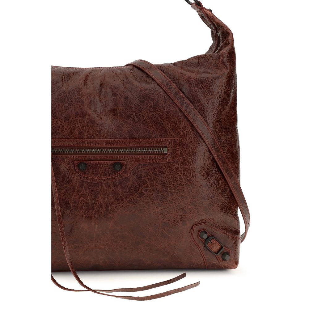 Balenciaga Le City Sicily Calf & Lambskin Leather Crossbody Flap Shoulder Bag - Bicolour Green