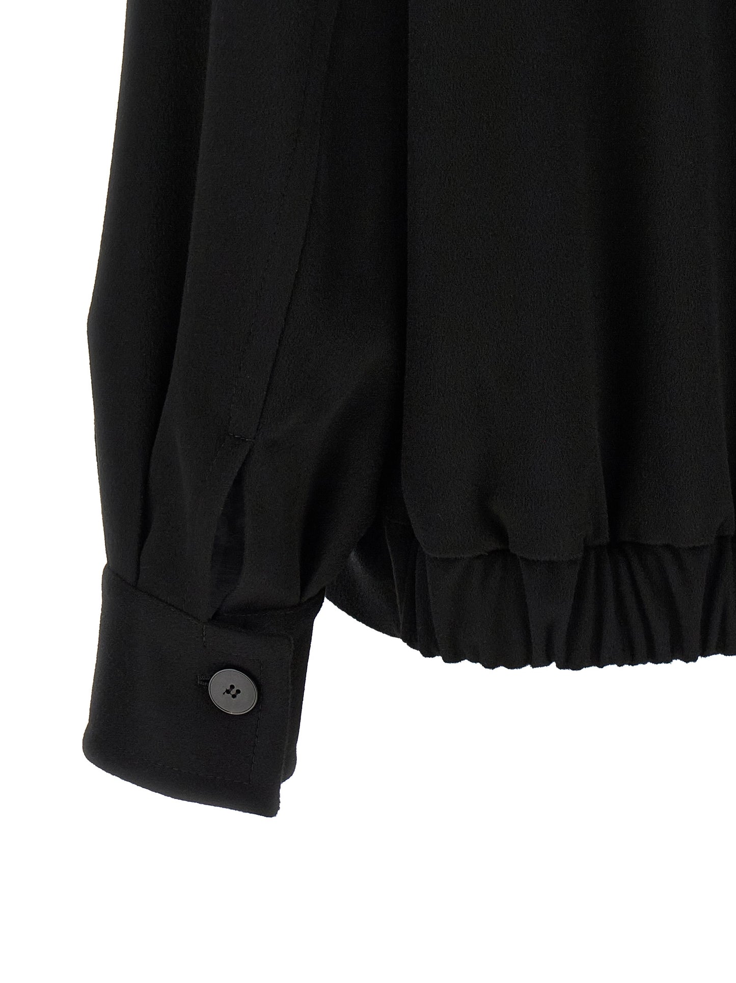 Alberto Biani Black Wool Bomber