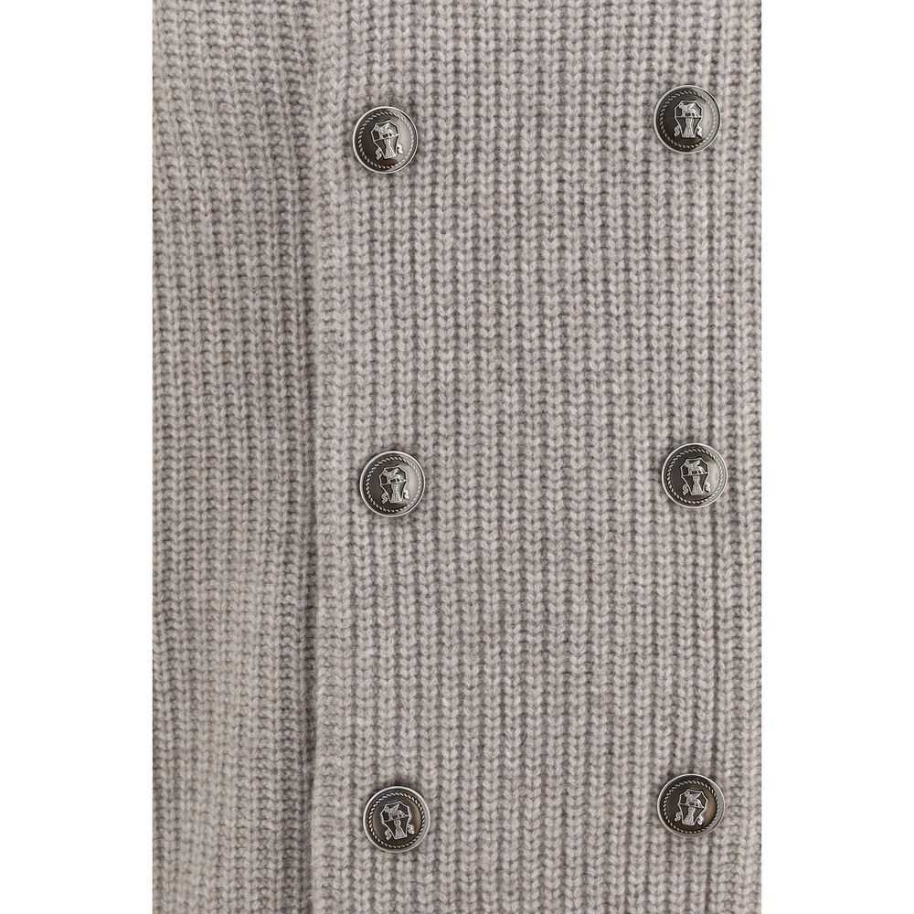 Brunello Cucinelli Men's Regular Fit Cashmere Cardigan - Gray