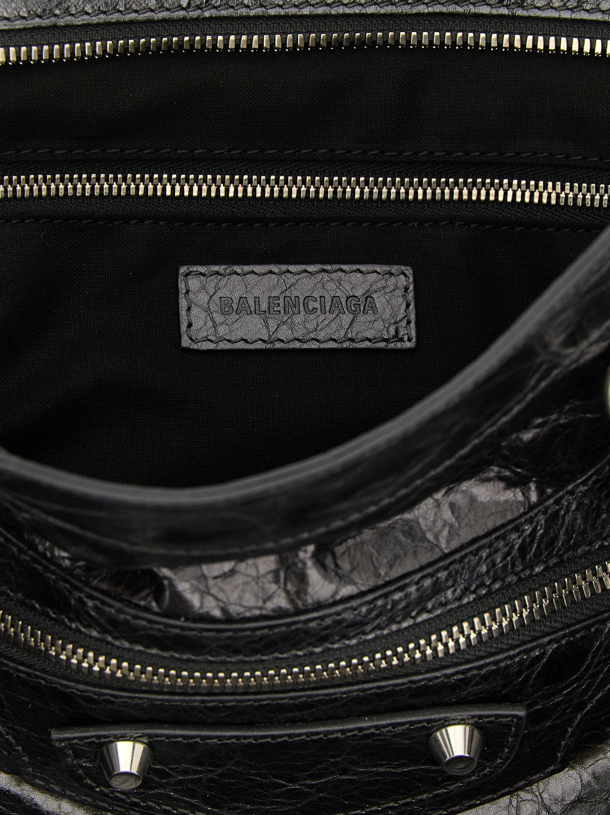Balenciaga Le City Cotton Canvas & Lamb Leather Handbag - Silver