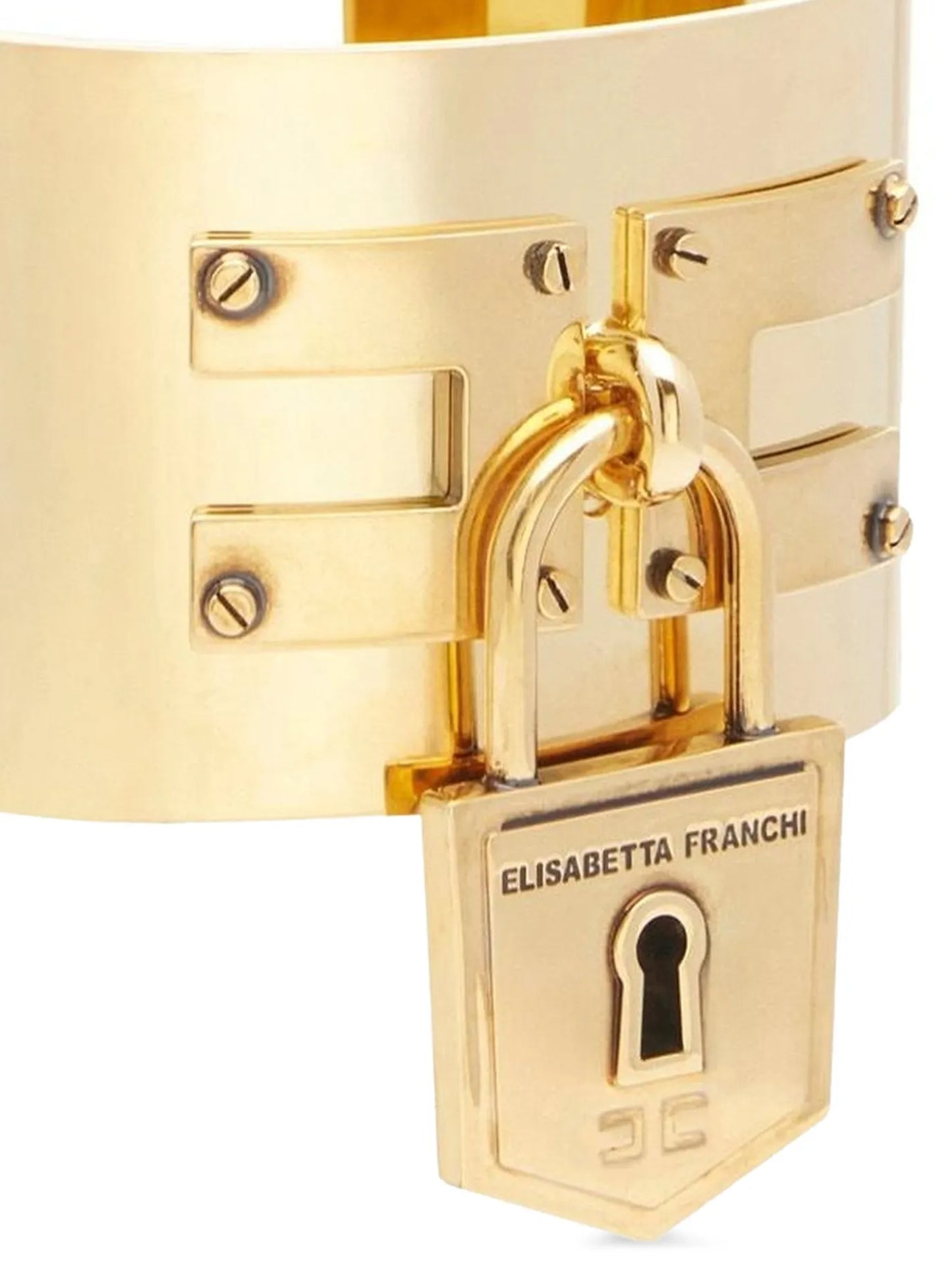 Elisabetta Franchi Women's Bangle Charm Cuff Gold Brass Bracelet - Gold