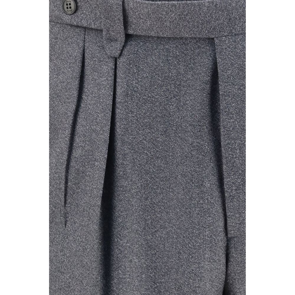 Brioni Men's Relaxed Fit Regular Linen Silk & Cashmere Wool Trousers - Gray